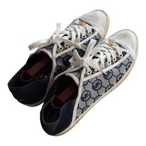Michael Kors Sneakers Kristy Monogram Womens Size 8M White Black Lace Up